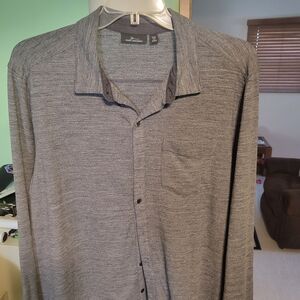 Marc Anthony Casual Gray Button-Down Shirt